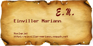 Einviller Mariann névjegykártya