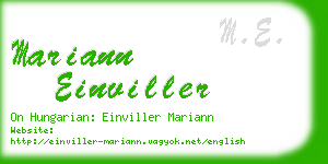 mariann einviller business card